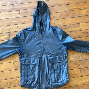 Navy Blue Fake Leather Zara jacket